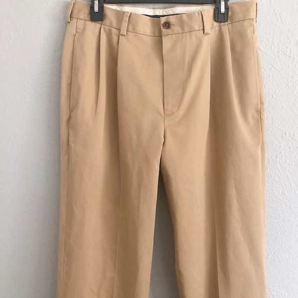 Brooks brothers pleated tan dress pants 32 34 - Picture 2 of 6